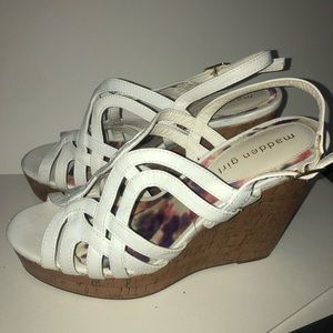 White Strappy Wedges